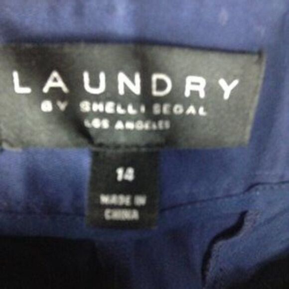 Laundry by Shelli Segal Twill Widel Leg Crop blue Pants size 14 - Picture 4 of 6